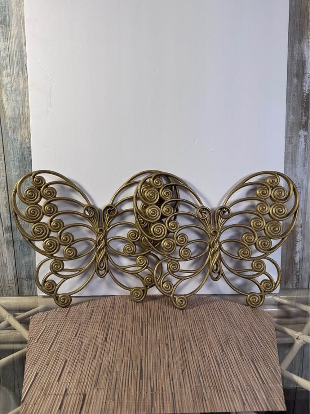 Vintage 1973 Gold Butterfly Wall Decor Pair – Retro Boho